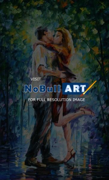 People And Figure - Rainy Kiss  Oil Painting On Canvas - Oil