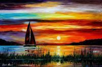 Florida-Lake Okeechobee  Palette Knife Oil Painting On Canv - Oil Paintings - By Leonid Afremov, Fine Art Painting Artist