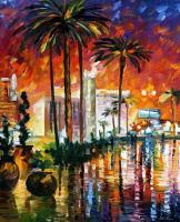 Landscapes - Las Vegas  Palette Knife Oil Painting On Canvas By Leonid A - Oil