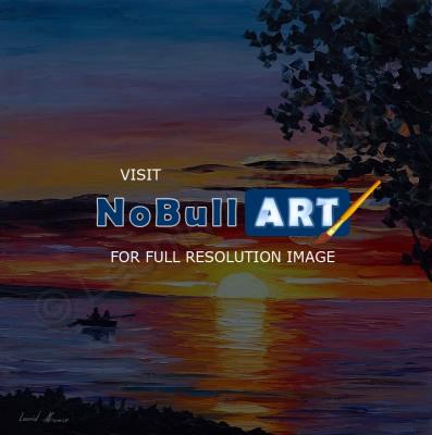 Classic Seascape - Romantic Sunset  Oil Painting On Canvas - Oil