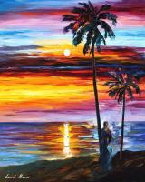 Classic Seascape - Caribbean Mood  Palette Knife Oil Painting On Canvas By Leo - Oil