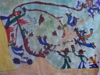Cowboys - Water Color Paintings - By Kaser Albeloochi, Imagination Painting Artist