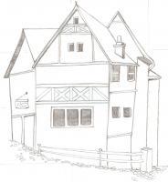 Farm House - Pencil Drawings - By Amal Saleh, Using Grid Drawing Artist