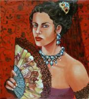 Senorita - Oil On Canvas Paintings - By Erica Laszlo, Figurative Painting Artist