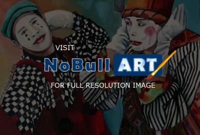 Bohemian Chaos - Clowns - Oil On Canvas