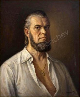 Portraits - Self Portrat In White Shirt - Oil On Canvas