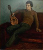 Teenager With A Mandolin - Oil On Canvas Paintings - By Dionisii Donchev, Classic Painting Artist