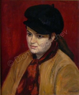 Portraits - Woman With A Hat - Oil On Canvas