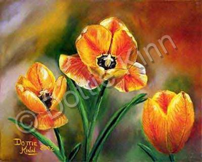 Florals - Three Tulips - Oil