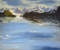 Alaskan Glacier II - Oil Paintings - By Dottie Kinn, Realism Painting Artist