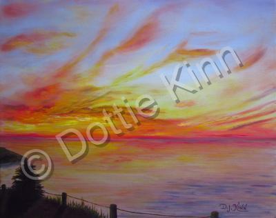 Waterscapes - Sunset I - Oil