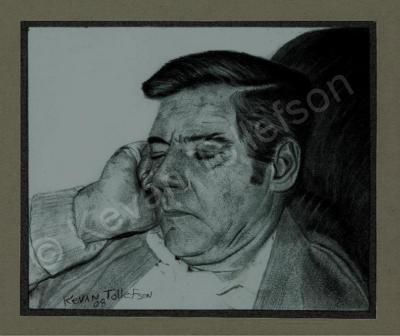 Pencil Portraits - Dad Napping - Pencil