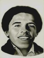 Freshman Obama - Pencil Drawings - By Kevan Tollefson, Freehand Drawing Artist