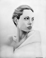 Angelina Jolie - Pencil Drawings - By Kevan Tollefson, Freehand Drawing Artist