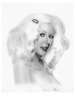 Christina Aguilera - Pencil Drawings - By Kevan Tollefson, Freehand Drawing Artist
