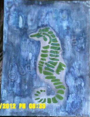 Abstract Expressionism - The Seahorse - Watercolour