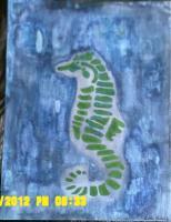 The Seahorse - Watercolour Paintings - By John Davis, Abstract Expressionism Painting Artist