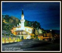 Night-Balchik Palace - Oil On Canavas Paintings - By Plamen Stanchev, Oil On Canavas Painting Artist