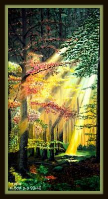 Painting - Sunrise In The Forest - Oil On Canavas