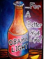 Obama Light - Acrylic Paintings - By Oscar Galvan, Popart Painting Artist