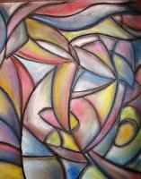 Vidori - Pastels Drawings - By Oscar Galvan, Abstract Drawing Artist