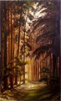 Pine Forest - Canvas Paintings - By Benedictus II, Realism Painting Artist