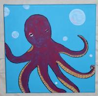 Octopus - Canvas Painting Paintings - By Sarah Delany, Decorative Painting Painting Artist