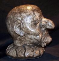 Ancient Biker Head - Plaster Sculptures - By Bruce Blakeley, Hand Sculptured Sculpture Artist