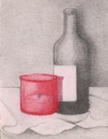 Art Work - Candle Light And Wine - Pastels