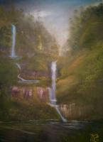 Mythical Falls - Oil On Canvas Paintings - By Bonnie Bowen, Traditional Painting Artist