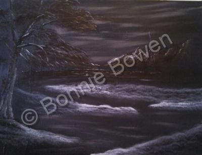 Ebony And Ivory - Nightfall - Oil On Canvas