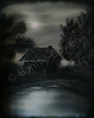 Ebony And Ivory - Peace By The Pale Moonlight - Oil On Canvas