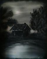 Ebony And Ivory - Peace By The Pale Moonlight - Oil On Canvas