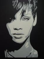 Rihanna - Acrylic Paintings - By Desmond George, Paintings Painting Artist