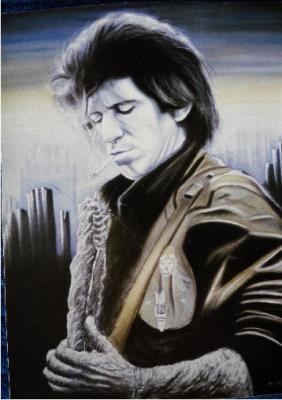 Celebtities - Keith Richards - Pastel  Gouache