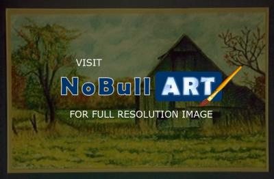 Landscapes - Barn In Fall - Pastels