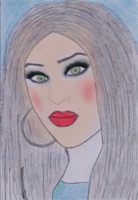 Shenur Art - The Girl With The Bright Green Eyes - Pencil