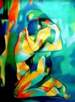 Embrace - Acrylic On Canvas Paintings - By Helena Wierzbicki, Contemporary Painting Artist