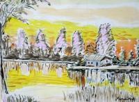 Landscape - Acrylic On Canvas Paintings - By Fernando Maneiras, Modern Painting Artist