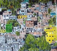 Landscape - Favela Slum - Acrylic On Canvas