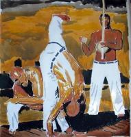 Capoeira - Acrylic On Canvas Paintings - By Fernando Maneiras, Modern Painting Artist