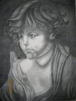 The Infant Child - Charcole Drawings - By Sunny Mullick, Portrait Drawing Artist