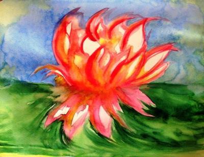 Watercolours On Corsica - The Lake Of Creno Water Lily - On Paper