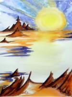 Ciutta Di U Sole - On Paper Paintings - By Maurel Sophie, Watercolour Painting Artist