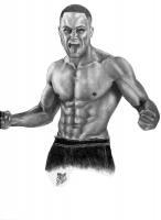 Eddie Alvarez - Mma - Graphite Drawings - By Audrey Snead, Portrait Drawing Artist