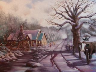 Landscape Scenes - Snow Scene - Oil