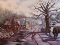 Snow Scene - Oil Paintings - By Alton  W Williams, Realism Painting Artist