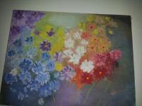 Floral Hues In Impasto - Oil Paints Paintings - By Crafty Rena, Floral Imagery Painting Artist