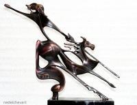 Dq - Bronze Sculptures - By Petar Nedelchev, Abstract Art Sculpture Artist