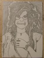Janis Joplin - Graphite Drawings - By Michelle Deault, Hand Drawn Drawing Artist